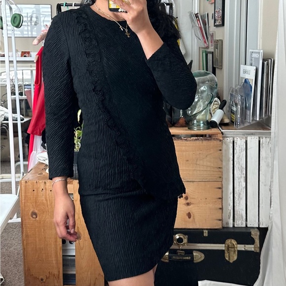 VINTAGE Classic Black Cocktail Dress Mini Sheath Dress-8 petite, fits like a 6 - Picture 9 of 15